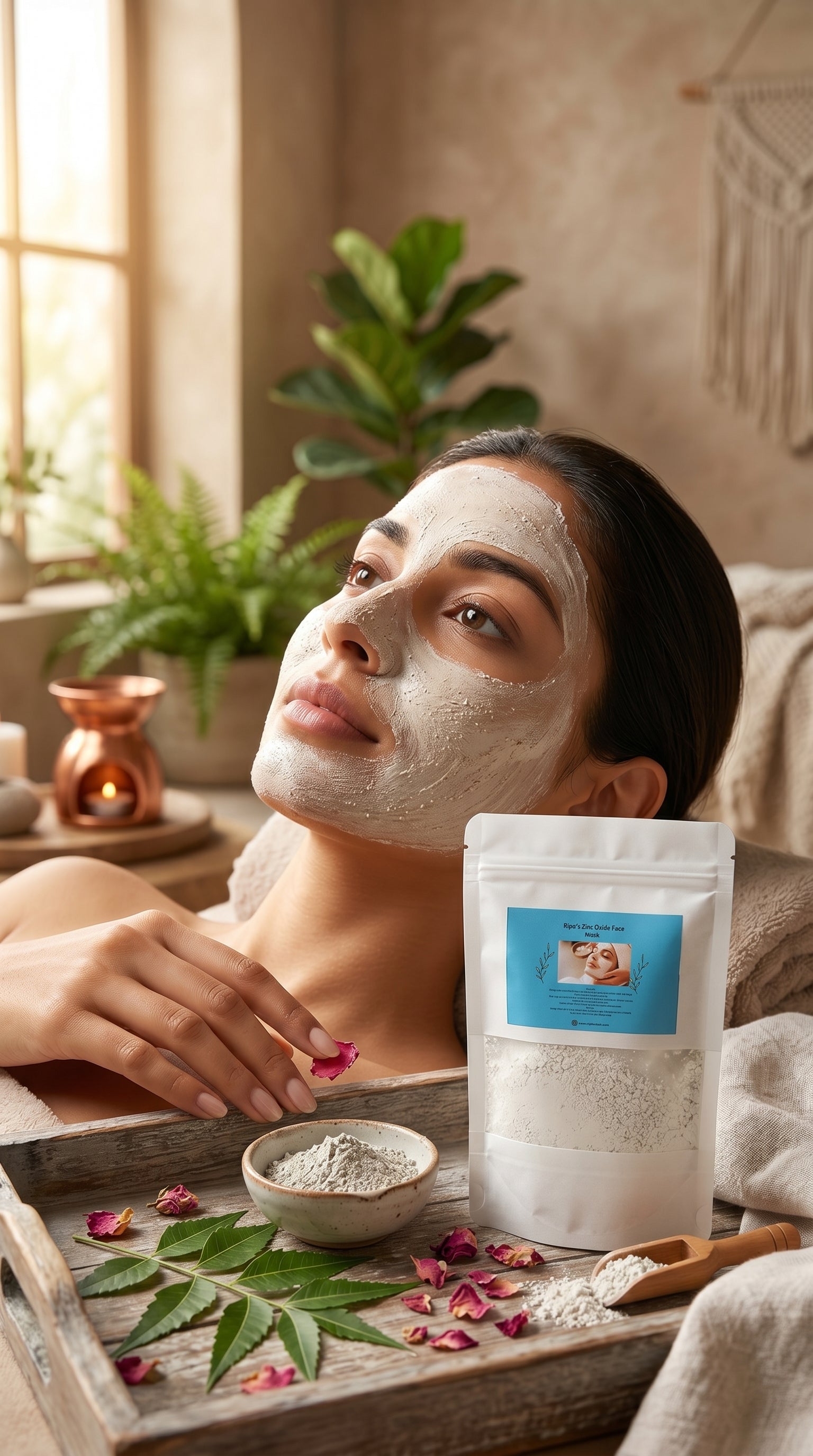🌿 Zinc Oxide Face Mask – Oil Control & Acne Defense Formula